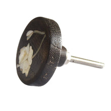 Load image into Gallery viewer, Set Of Six Lily Flower Mother Of Pearl Wooden Knobs