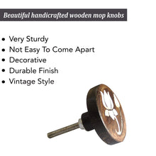 Load image into Gallery viewer, Set Of Six Lotus Flower Mother Of Pearl Wooden Knobs