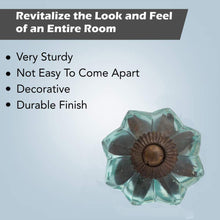 Load image into Gallery viewer, Set Of Six Light Blue Melon Glass Knobs