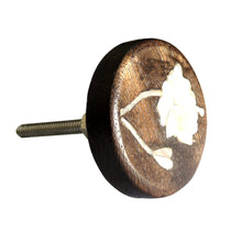 Load image into Gallery viewer, Set Of Six Lily Flower Mother Of Pearl Wooden Knobs