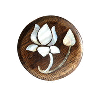 Load image into Gallery viewer, Set Of Six Lotus Flower Mother Of Pearl Wooden Knobs