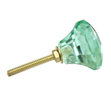 Carregar imagem no visualizador da galeria, Set Of Six Mint Cut Glass Knobs