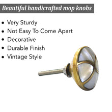 Load image into Gallery viewer, Set Of Six Marble Brass Mother Of Pearl Knobs