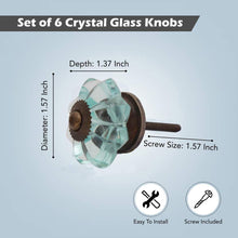 Load image into Gallery viewer, Set Of Six Light Blue Melon Glass Knobs