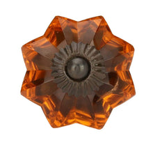 Cargar imagen en el visor de la galería, Amber melon glass knob front