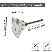Load image into Gallery viewer, Set Of Ten Clear Cut Glass Drawer Knobs