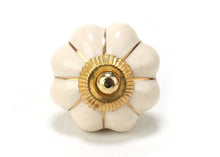 Load image into Gallery viewer, Off White Ceramic Flower Knobs - Perilla Home