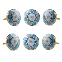 Load image into Gallery viewer, Marigold Ceramic Knob Light blue ( Set of 6 )