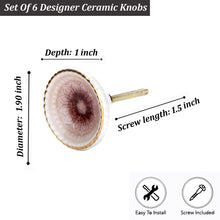 Load image into Gallery viewer, Marrakesh Ceramic Knob Pink ( Set Of 6 )