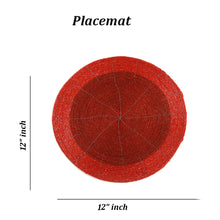 Load image into Gallery viewer, Red Beaded Coaster and Placemat set (4+2)