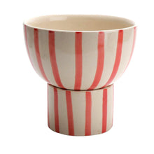 Load image into Gallery viewer, Red striped planter round ( 2 piece ) - Perilla Home