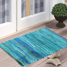 Charger l'image dans la galerie, Perilla home Handmade Turquoise chindi Rug (24 x 36 inch)