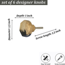 Load image into Gallery viewer, Set Of Six Wooden vienna black knobs