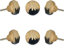 Load image into Gallery viewer, Set Of Six Wooden vienna black knobs