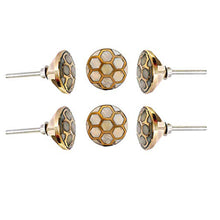 Load image into Gallery viewer, Set Of Six White Print Mother of pearl knobs - Perilla Home