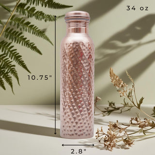 Copper Bottle Hammered (1L)