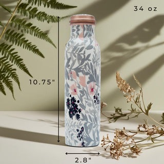 Grey Printed Copper Bottle (1L)