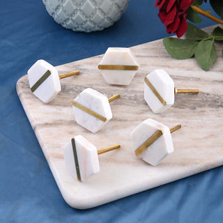 Polygon Marble knob ( set of 6)