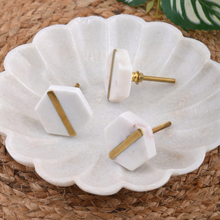 Polygon Marble knob ( set of 6)