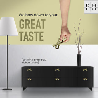 Brass bow ribbon knobs