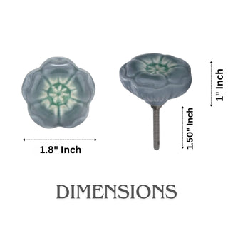 Azalea Grey Ceramic Knob ( Set Of 6 )