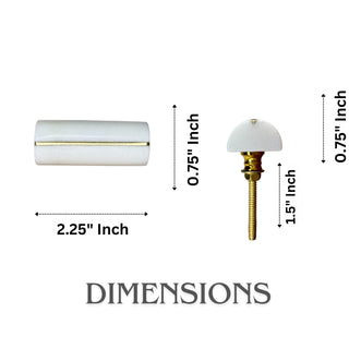 Ellipse White marble knob (set of 6)