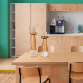 Wooden candle holder (Set of 2)