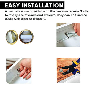 Black mother of Pearl Knob ( 3 Line)