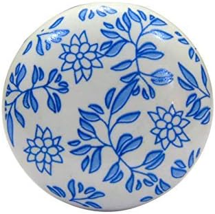 Blue Shabby Ceramic Knobs ( Set of 6 )