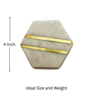 Marble coaster Hexagon (Set of 6)