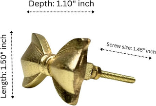 Set Of Six Brass Bow Tie Bow Knobs
