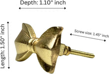 Load image into Gallery viewer, Set Of Six Brass Bow Tie Bow Knobs
