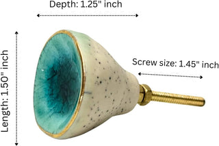 Turquoise Nantes ceramic knobs
