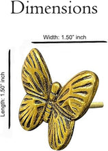 Load image into Gallery viewer, Gold butterfly knob Set of 6
