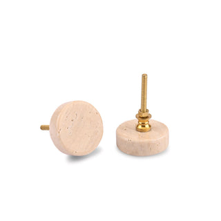 Round travertine Knobs Set of 6