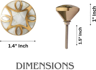 Set Of Six Brass Mother Of Pearl Knobs