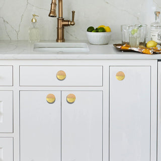 Wooden Half moon knobs  (set of 6)