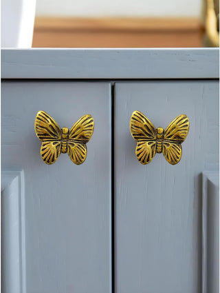 Gold butterfly knob Set of 6