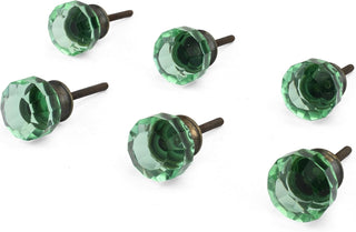 Athena Green glass knobs ( set of 6 )