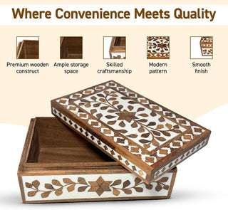 Floral wooden Resin Inlay Box