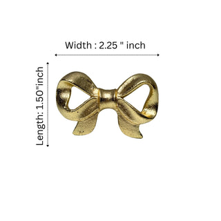 Set Of Six Brass Rose Tie Bow Knobs