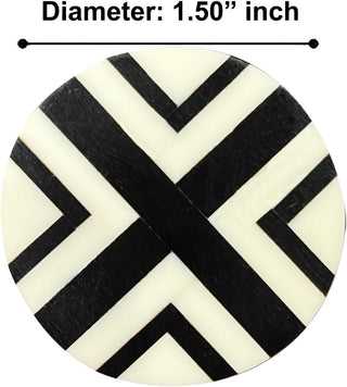 Black Cross Inlay Cabinet Knob (Set of 6)