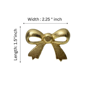Set Of Six Brass Ribbon Tie Bow Knobs