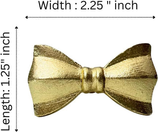 Set Of Six Brass Bow Tie Bow Knobs
