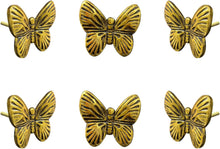 Load image into Gallery viewer, Gold butterfly knob Set of 6
