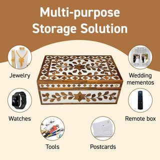 Floral wooden Resin Inlay Box