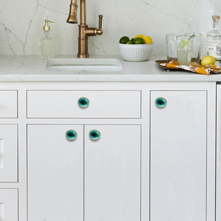 Turquoise Nantes ceramic knobs