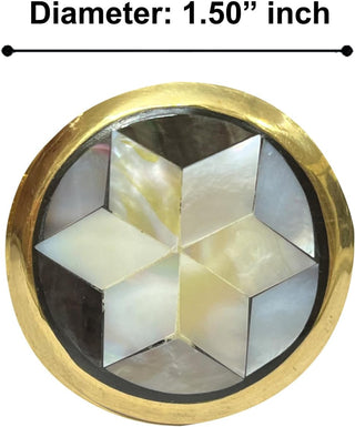 Star Mother of Pearl Brass Knobs (Set of 6)