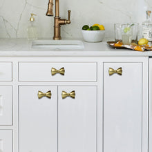 Load image into Gallery viewer, Set Of Six Brass Bow Tie Bow Knobs
