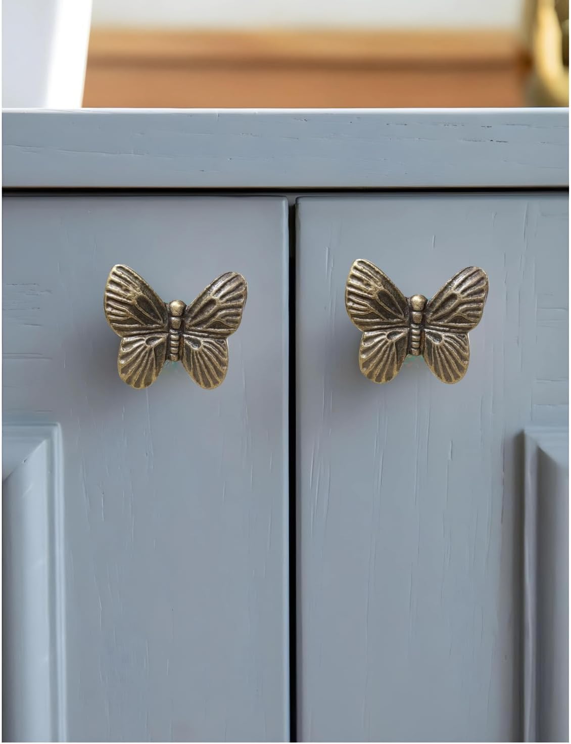 gold butterfly dresser knobs Persephone Brass Butterfly Cabinet Drawer Handle Knob Spruce and Pop